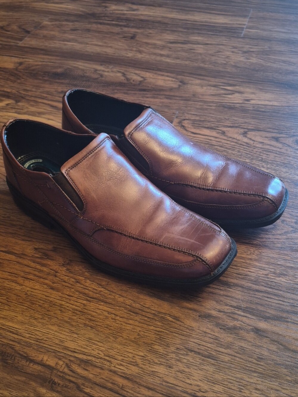 Nunn Bush Brown Leather Slip-On Loafers